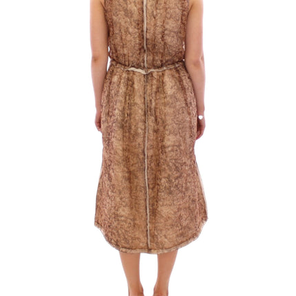 Dolce & Gabbana Brown sleeveless silk dress