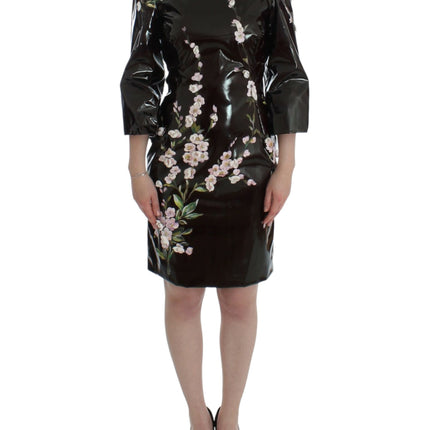 Dolce & Gabbana Black floral 3/4 Sleeve sheath dress