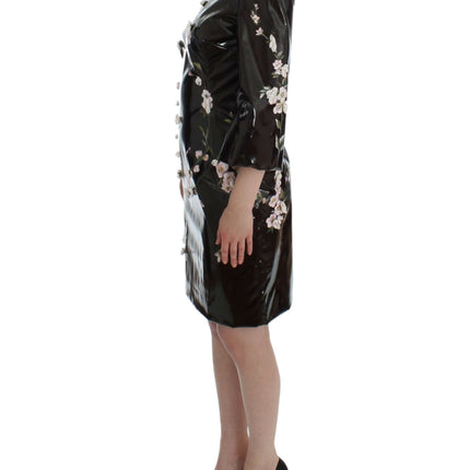 Dolce & Gabbana Black floral 3/4 Sleeve sheath dress