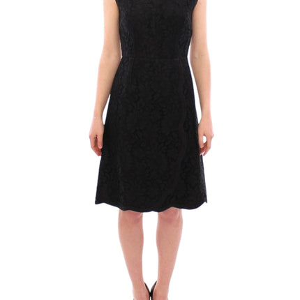 Dolce & Gabbana Black floral lace sicily runway dress