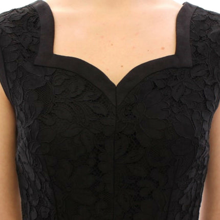 Dolce & Gabbana Black floral lace sicily runway dress