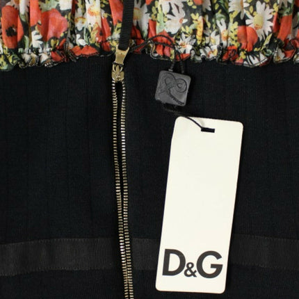 Dolce & Gabbana Multicolor floral bubble halterneck dress