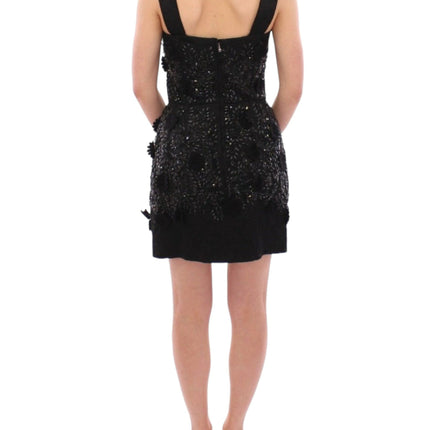 Dolce & Gabbana Black floral crystal embedded dress