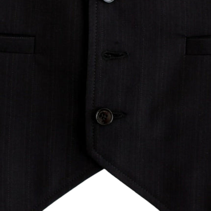 Costume National Black striped cotton casual vest