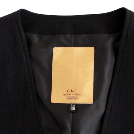 Costume National Black striped cotton casual vest