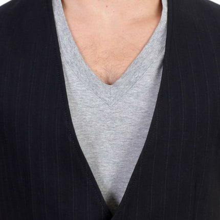 Costume National Black striped cotton casual vest