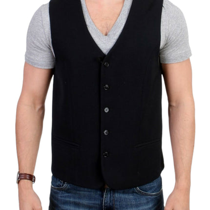 Costume National Black wool blend casual vest