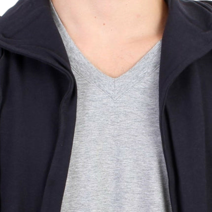 Costume National Blue hooded cotton sweater