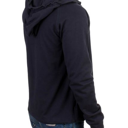 Costume National Blue hooded cotton sweater