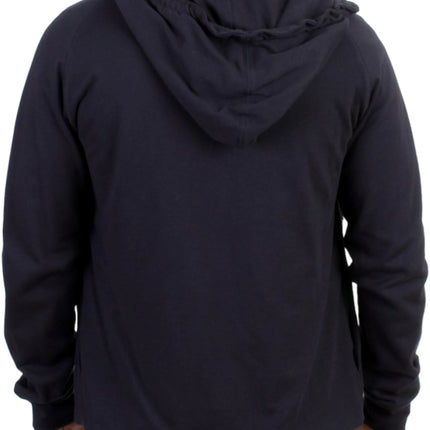 Costume National Blue hooded cotton sweater