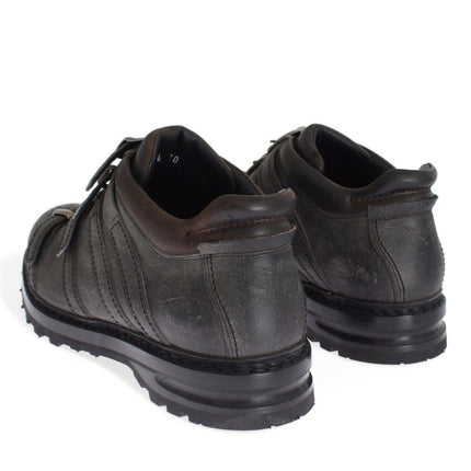 Dolce & Gabbana Gray Leather Ankle Strap Shoes Boots