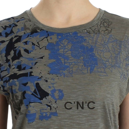 Costume National Gray print sleeveless t-shirt