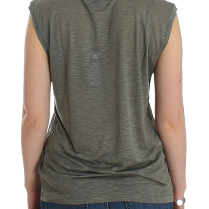 Costume National Gray print sleeveless t-shirt