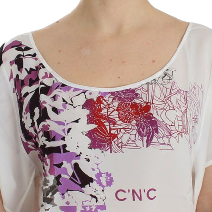 Costume National White motive print blouse