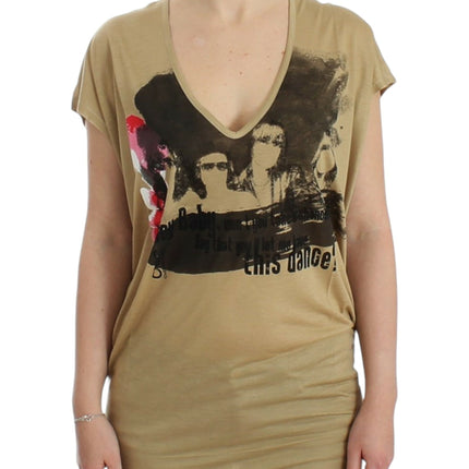 Costume National Beige motive print t-shirt