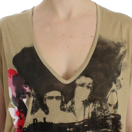 Costume National Beige motive print t-shirt