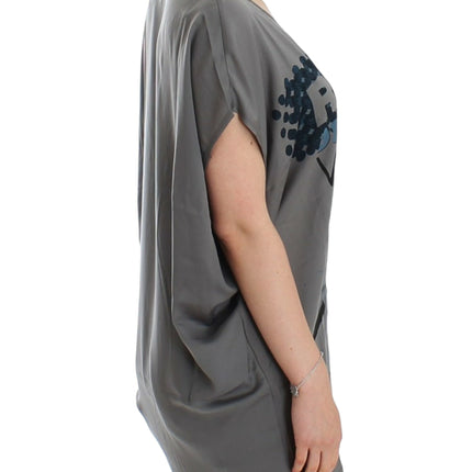 Costume National Gray V-neck long t-shirt