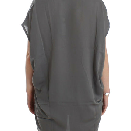 Costume National Gray V-neck long t-shirt