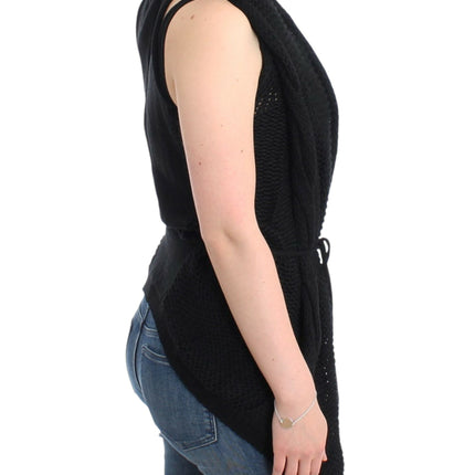Costume National Black sleeveless knitted cardigan