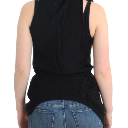 Costume National Black sleeveless knitted cardigan