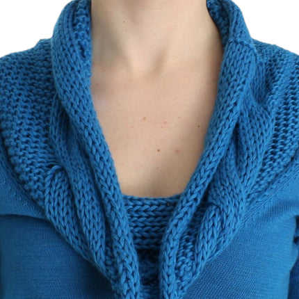 Costume National Blue knitted scoopneck sweater