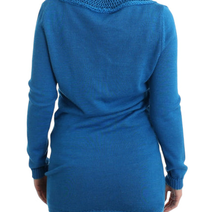 Costume National Blue knitted scoopneck sweater