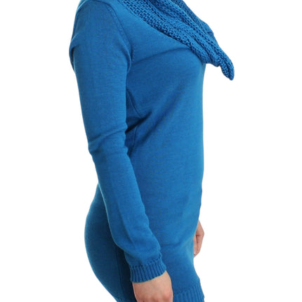Costume National Blue knitted scoopneck sweater