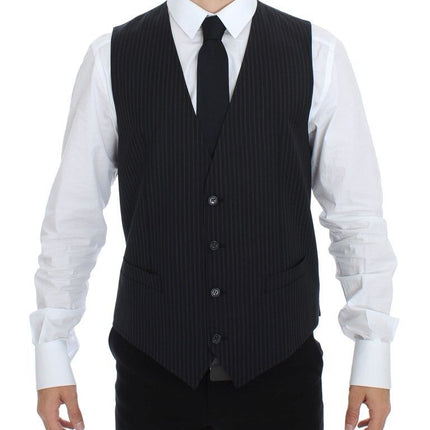Dolce & Gabbana Gray Stretch Formal Dress Vest Gilet