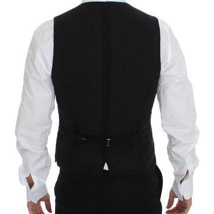 Dolce & Gabbana Black Wool Formal Dress Vest Gilet Jacket