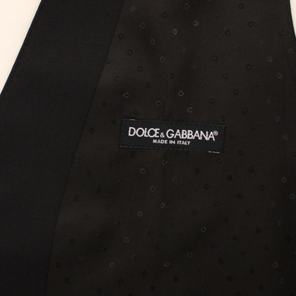 Dolce & Gabbana Black Wool Silk Stretch Dress Vest Blazer