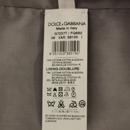 Dolce & Gabbana Gray Cotton Slim Fit Button Front Dress Vest
