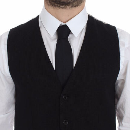 Dolce & Gabbana Black Cotton Dress Vest Blazer Jacket