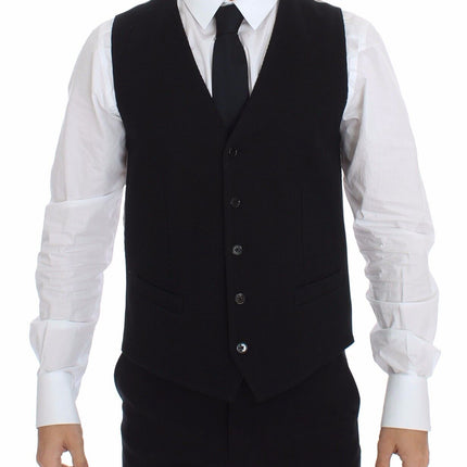 Dolce & Gabbana Black Cotton Dress Vest Blazer Jacket