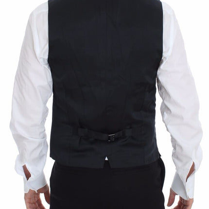 Dolce & Gabbana Blue Cotton Stretch Dress Vest Blazer