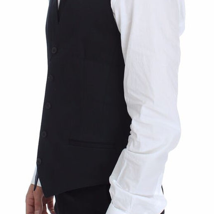 Dolce & Gabbana Blue Cotton Stretch Dress Vest Blazer