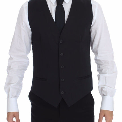 Dolce & Gabbana Blue Cotton Stretch Dress Vest Blazer