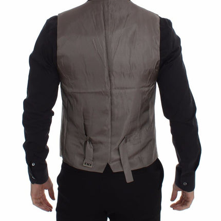 Dolce & Gabbana Beige Cotton Stretch Dress Vest Blazer