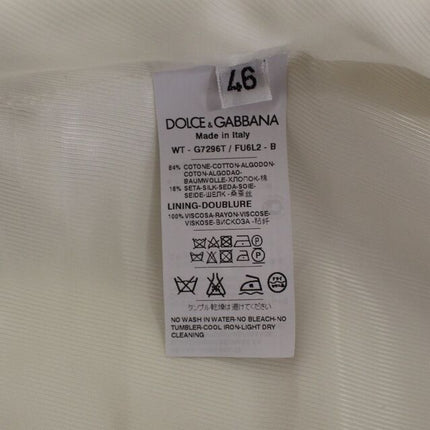 Dolce & Gabbana White Cotton Silk Blend Dress Vest Blazer
