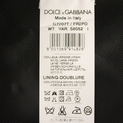 Dolce & Gabbana Gray Striped Wool Single Breasted Vest
