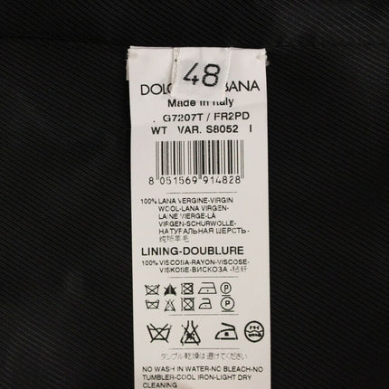 Dolce & Gabbana Gray Striped Wool Single Breasted Vest