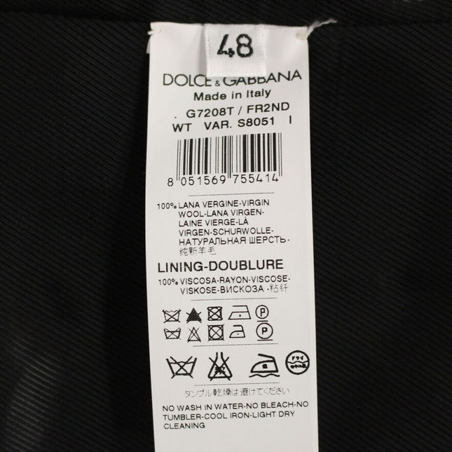 Dolce & Gabbana Black Striped Wool Single Breasted Vest