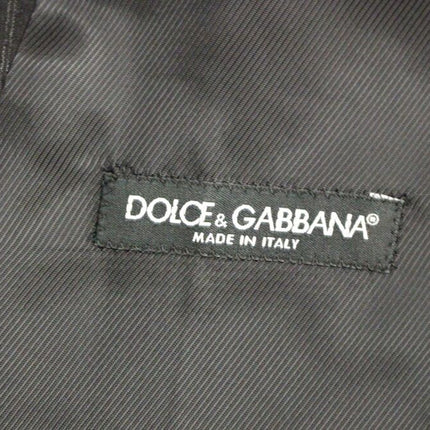 Dolce & Gabbana Black Striped Wool Single Breasted Vest