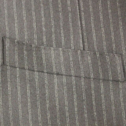 Dolce & Gabbana Black Striped Wool Single Breasted Vest