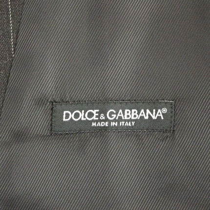 Dolce & Gabbana Gray Striped Wool Logo Vest Gilet Weste
