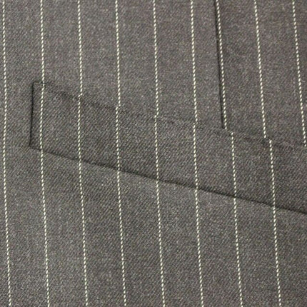 Dolce & Gabbana Gray Striped Wool Logo Vest Gilet Weste