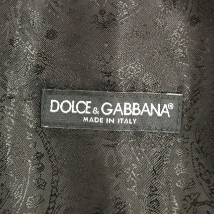 Dolce & Gabbana Black Striped Wool Logo Vest Gilet Weste