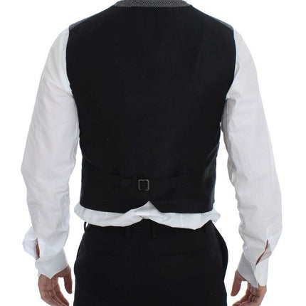 Dolce & Gabbana Gray Cotton Blend Logo Vest Gilet Weste