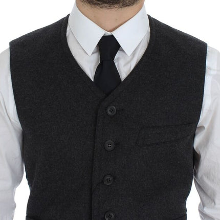 Dolce & Gabbana Gray Wool Blend Vest Gilet Weste