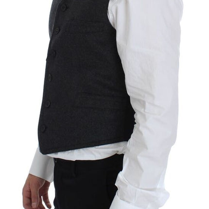 Dolce & Gabbana Gray Wool Blend Vest Gilet Weste