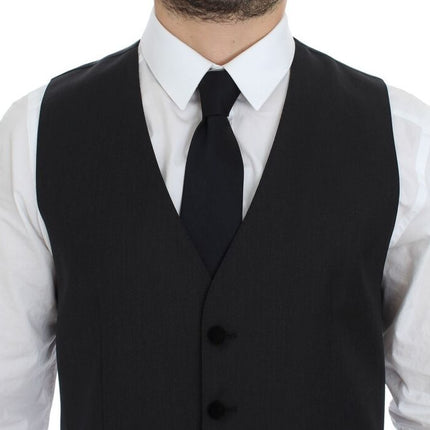 Dolce & Gabbana Gray Wool Formal Dress Vest Gilet Weste